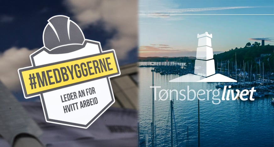 Bilde som viser logoene til "Medbyggerne" og "Tønsberglivet"